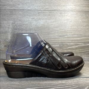 Naot Leap Brown Leather Women’s Sz 5/EU 36 Slip On Comfort Mules